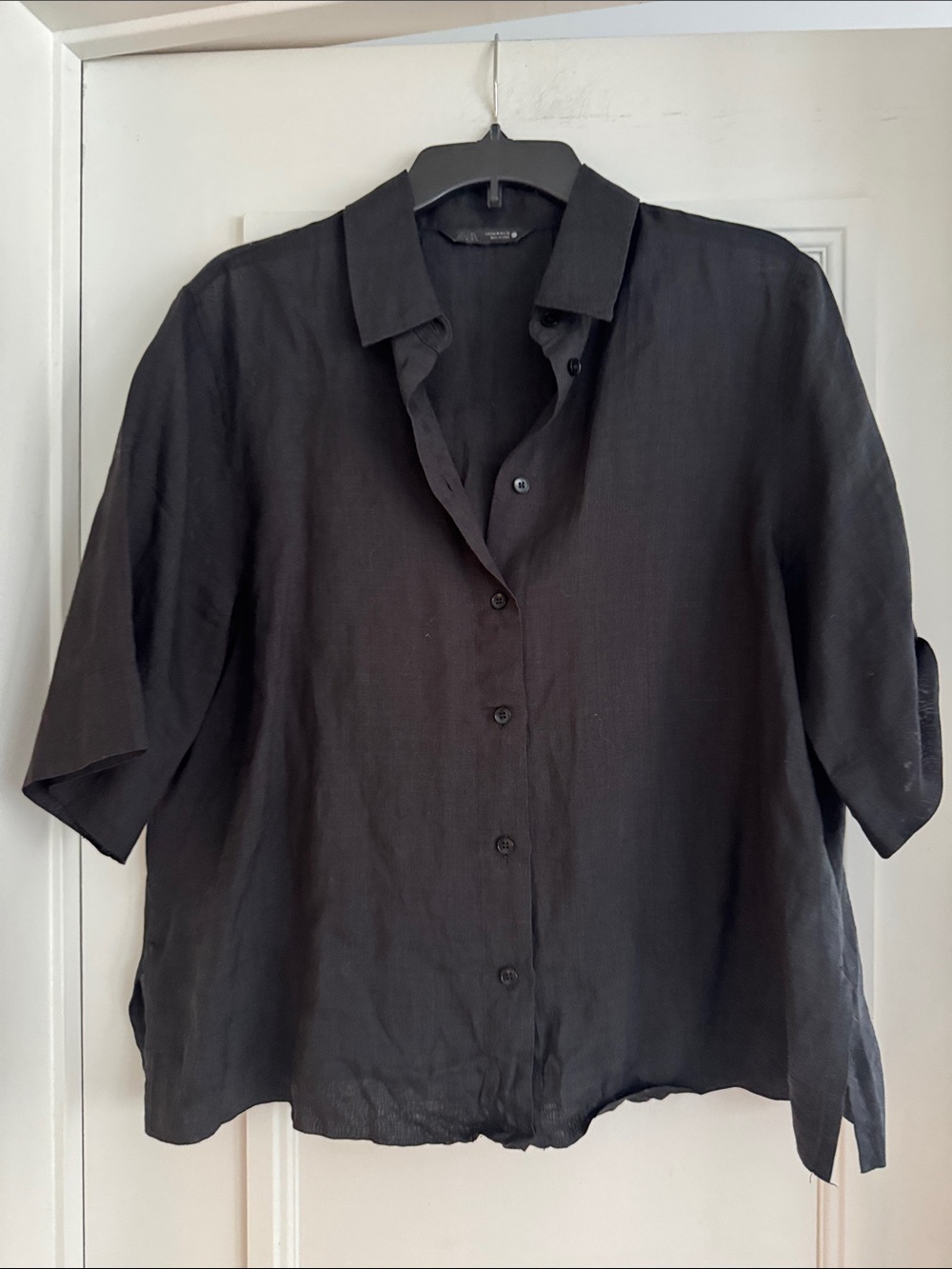 Black Lightweight Button-Up Shirt